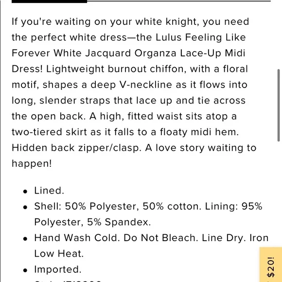 ❤️ Lulus Feeling Like Forever White Jacquard Organza Lace-Up Midi Dress - Picture 13 of 16